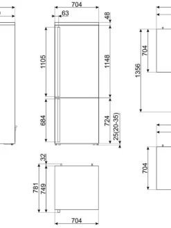 Portofino jääkaappipakastin FA490RBL5 musta oikea><noscript><img width=