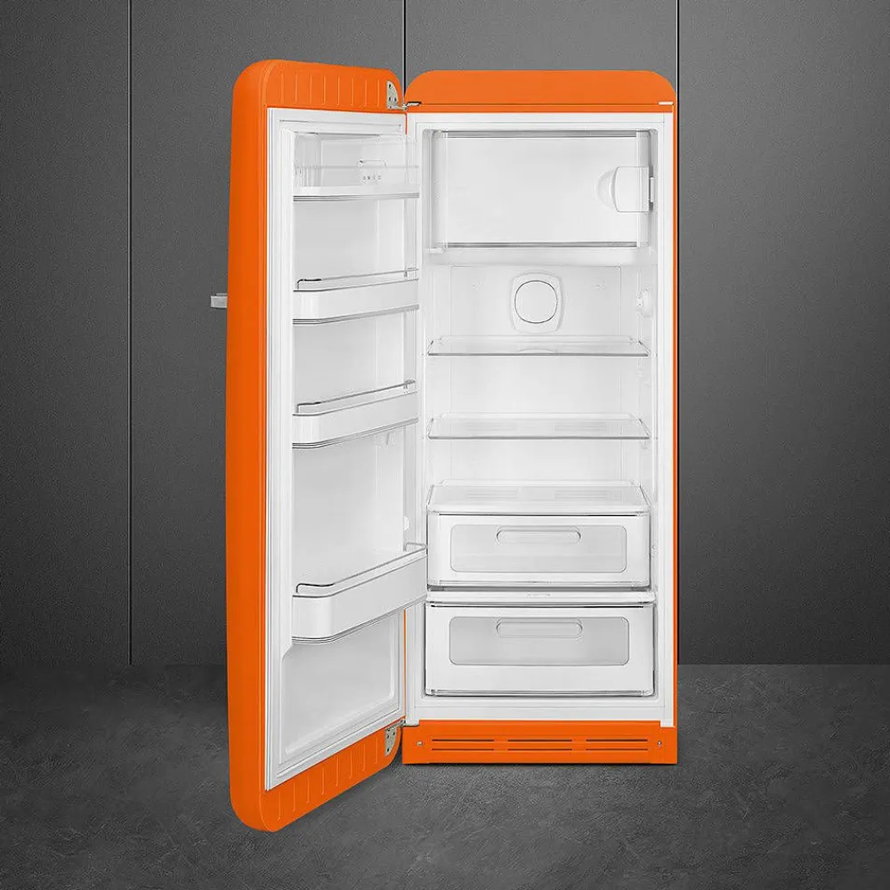 Smeg Jääkaapit Ja Pakastimet|retrojääkaappi FAB28LOR5 153 cm, oranssi, vasen