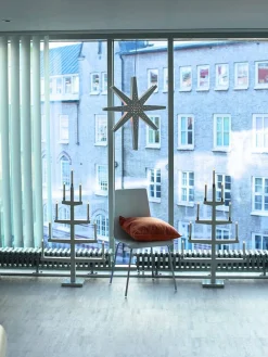 Star Trading Koriste- Ja Kausivalot|9-haarainen kynttelikkö Tall valkoinen