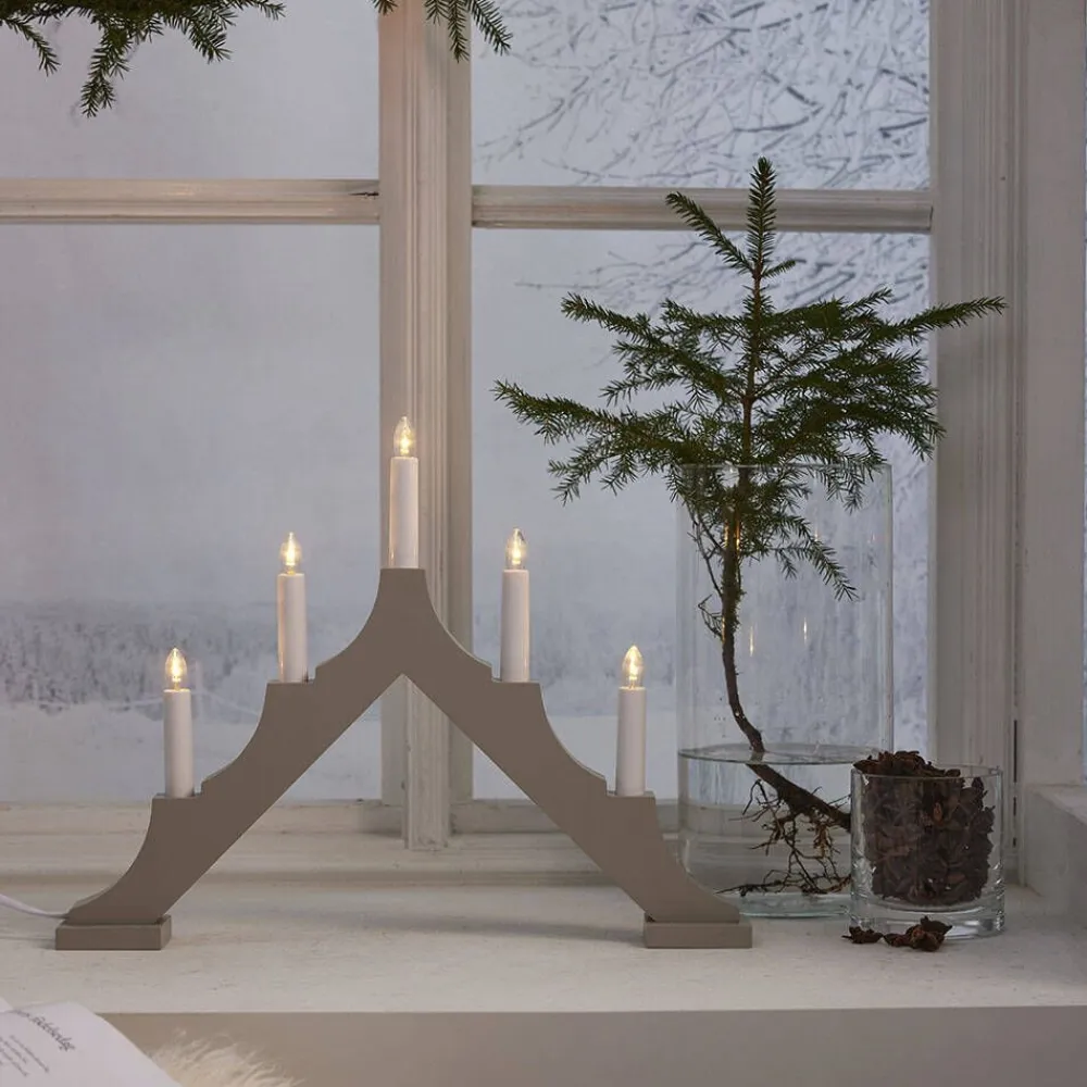 Star Trading Koriste- Ja Kausivalot|kynttelikkö Alma 5 l beige