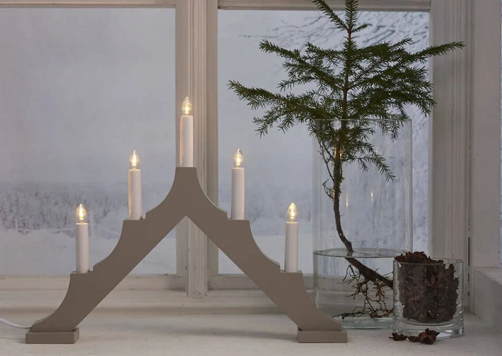 Star Trading Koriste- Ja Kausivalot|kynttelikkö Alma 5 l beige
