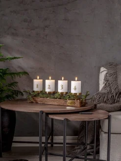 Star Trading Koriste- Ja Kausivalot|LED-kynttilä Flamme Advent valkoinen 4 kpl