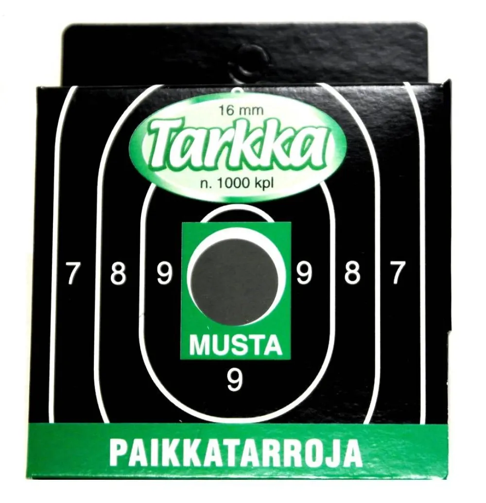 Metsästystarvikkeet|Tarkka Paikkatarra 16 mm musta