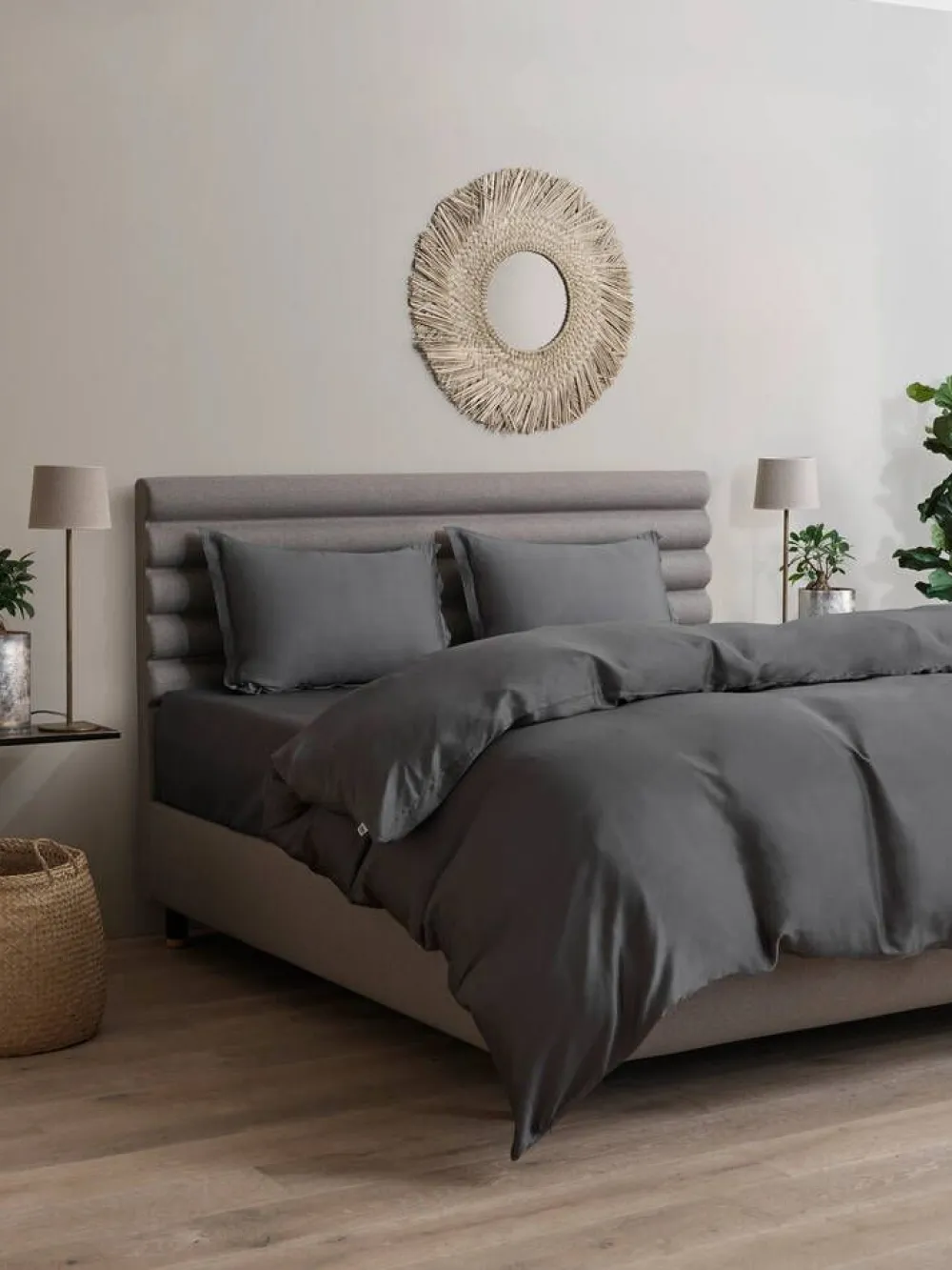 pussilakana Silky Bamboo 240x220 cm anthracite>TEMPUR New