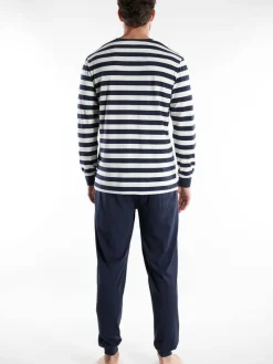 Tom Tailor Yöasut|pyjama 71457-4009 652 Blue-medium horizontal stripes