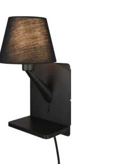 Trio Lighting Sisustusvalaisimet|Comfort seinävalaisin E14 mattamusta latausase