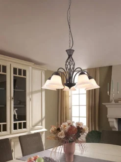 Trio Lighting Sisustusvalaisimet|kattokruunu Rustica 5-os E27 rustiikki