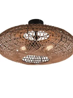 Trio Lighting Sisustusvalaisimet|kattovalaisin Hedda 2xE27 mattamusta/sisal