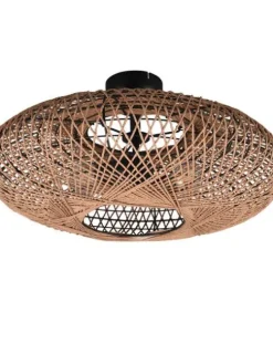 Trio Lighting Sisustusvalaisimet|kattovalaisin Hedda 2xE27 mattamusta/sisal