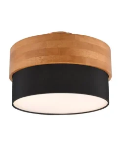 Trio Lighting Sisustusvalaisimet|kattovalaisin Seasons 30 cm E14 musta/puu