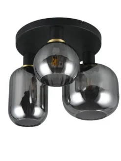 Trio Lighting Sisustusvalaisimet|kattovalaisin Diva 3-os E27 mattamusta/kromatt