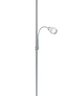Trio Lighting Sisustusvalaisimet|lattiavalaisin Gerry E27+E14 harjattu teräs