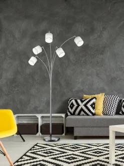 Trio Lighting Sisustusvalaisimet|lattiavalaisin kaari Tommy 5-os E14 harjattu t