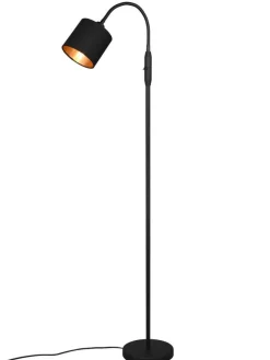 Trio Lighting Sisustusvalaisimet|lattiavalaisin Tommy 1-os E14 mattamusta/kulta