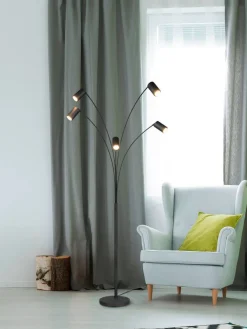 Trio Lighting Sisustusvalaisimet|lattiavalaisin Marley 5-os GU10 mattamusta