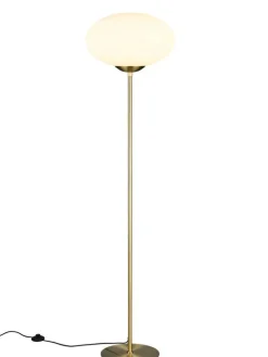 Trio Lighting Sisustusvalaisimet|lattiavalaisin Fomento E27 mattamessinki/valko