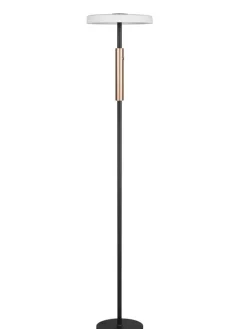 Trio Lighting Sisustusvalaisimet|lattiavalaisin Celeste LED mattamusta/kromattu
