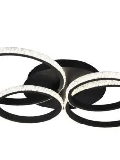 Trio Lighting Sisustusvalaisimet|LED kattovalaisin Cires mattamusta/kristallief