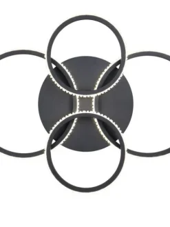 Trio Lighting Sisustusvalaisimet|LED kattovalaisin Cires mattamusta/kristallief