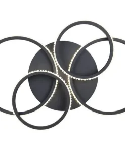 Trio Lighting Sisustusvalaisimet|LED kattovalaisin Cires mattamusta/kristallief