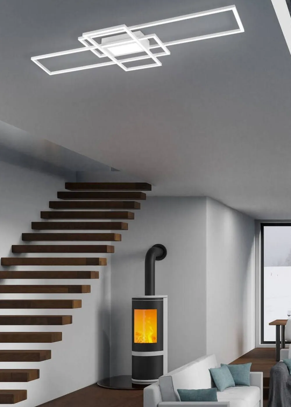 Trio Lighting Sisustusvalaisimet|LED kattovalaisin Irvine mattavalkoinen