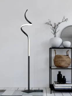Trio Lighting Sisustusvalaisimet|LED lattiavalaisin Course mattamusta