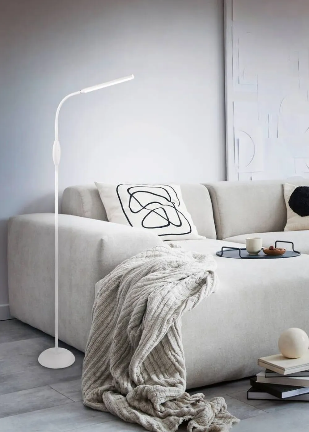Trio Lighting Sisustusvalaisimet|LED lattiavalaisin Toro valkoinen