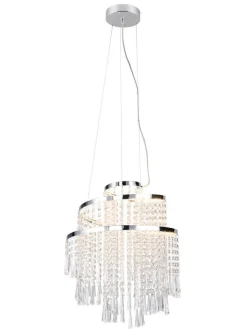 Trio Lighting Sisustusvalaisimet|LED riippuvalaisin Pomp 38 cm kromi/kirkas