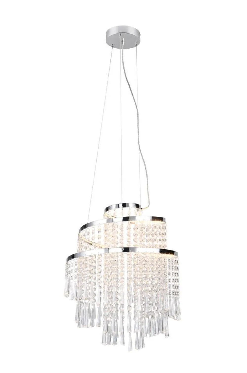 Trio Lighting Sisustusvalaisimet|LED riippuvalaisin Pomp 38 cm kromi/kirkas
