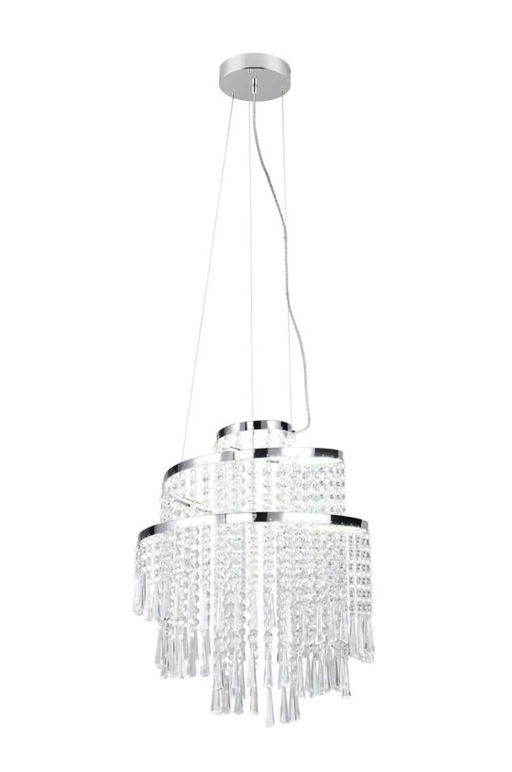 Trio Lighting Sisustusvalaisimet|LED riippuvalaisin Pomp 38 cm kromi/kirkas