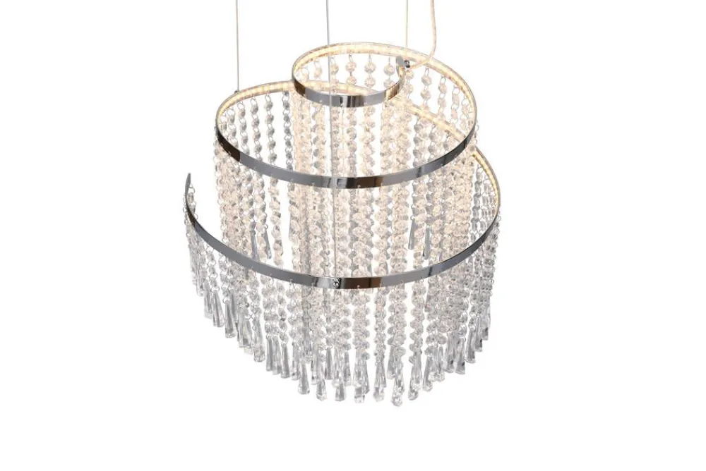 Trio Lighting Sisustusvalaisimet|LED riippuvalaisin Pomp 38 cm kromi/kirkas