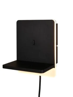 Trio Lighting Sisustusvalaisimet|LED seinävalaisin Fairfield mattamusta latausa