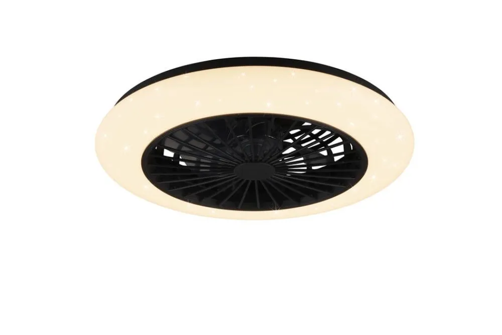 Trio Lighting Sisustusvalaisimet|LED tuuletinkattovalaisin Stralsund mattamusta