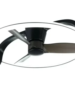 Trio Lighting Sisustusvalaisimet|LED tuuletinkattovalaisin Stockholm mattamusta
