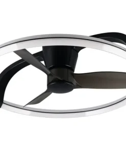 Trio Lighting Sisustusvalaisimet|LED tuuletinkattovalaisin Stockholm mattamusta
