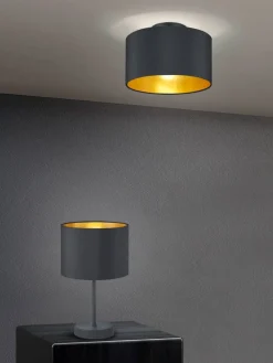 Trio Lighting Sisustusvalaisimet|pöytävalaisin Hostel E27 mattamusta/kulta