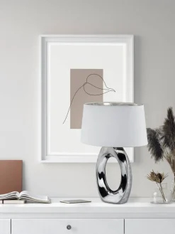 pöytävalaisin Taba 52 cm E27 hopea/valkoinen><noscript><img width=