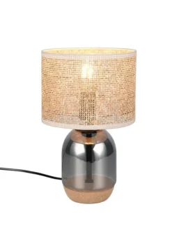 pöytävalaisin Tara 33 cm E27 beige/kromattu>Trio Lighting Outlet