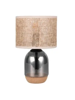 pöytävalaisin Tara 33 cm E27 beige/kromattu><noscript><img width=