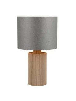 Trio Lighting Sisustusvalaisimet|pöytävalaisin Canio 27 cm E27 puu/harmaa