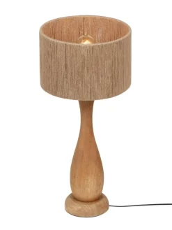Trio Lighting Sisustusvalaisimet|pöytävalaisin Toba E27 puu/beige