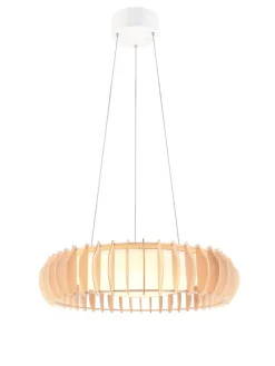 Trio Lighting Sisustusvalaisimet|riippuvalaisin Monte LED 60 cm valkoinen/puu