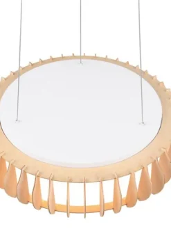 Trio Lighting Sisustusvalaisimet|riippuvalaisin Monte LED 60 cm valkoinen/puu