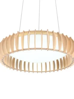 Trio Lighting Sisustusvalaisimet|riippuvalaisin Monte LED 60 cm valkoinen/puu