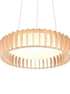 Trio Lighting Sisustusvalaisimet|riippuvalaisin Monte LED 60 cm valkoinen/puu