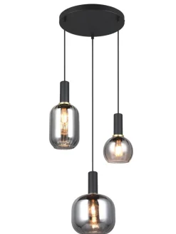 riippuvalaisin Diva 3-os E27 mattamusta/kromat>Trio Lighting Discount