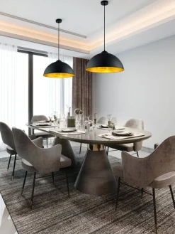 Trio Lighting Sisustusvalaisimet|riippuvalaisin Romino II E27 mattamusta/kulta