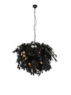 Trio Lighting Sisustusvalaisimet|riippuvalaisin Leavy 70 cm 4xE14 mattamusta