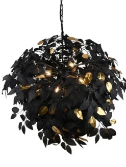 Trio Lighting Sisustusvalaisimet|riippuvalaisin Leavy 70 cm 4xE14 mattamusta