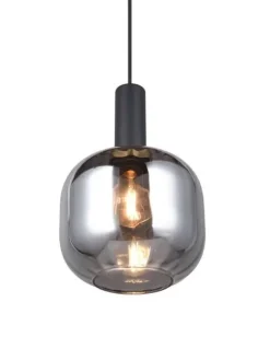 Trio Lighting Sisustusvalaisimet|riippuvalaisin Diva E27 mattamusta/kromattu